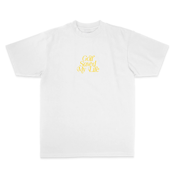 Golf Saved My Life Tee (White / Yellow Print)