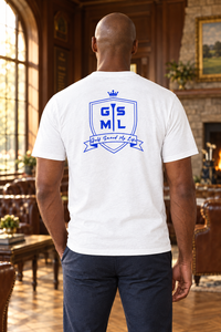 Golf Saved My Life Tee (White / Blue Print)